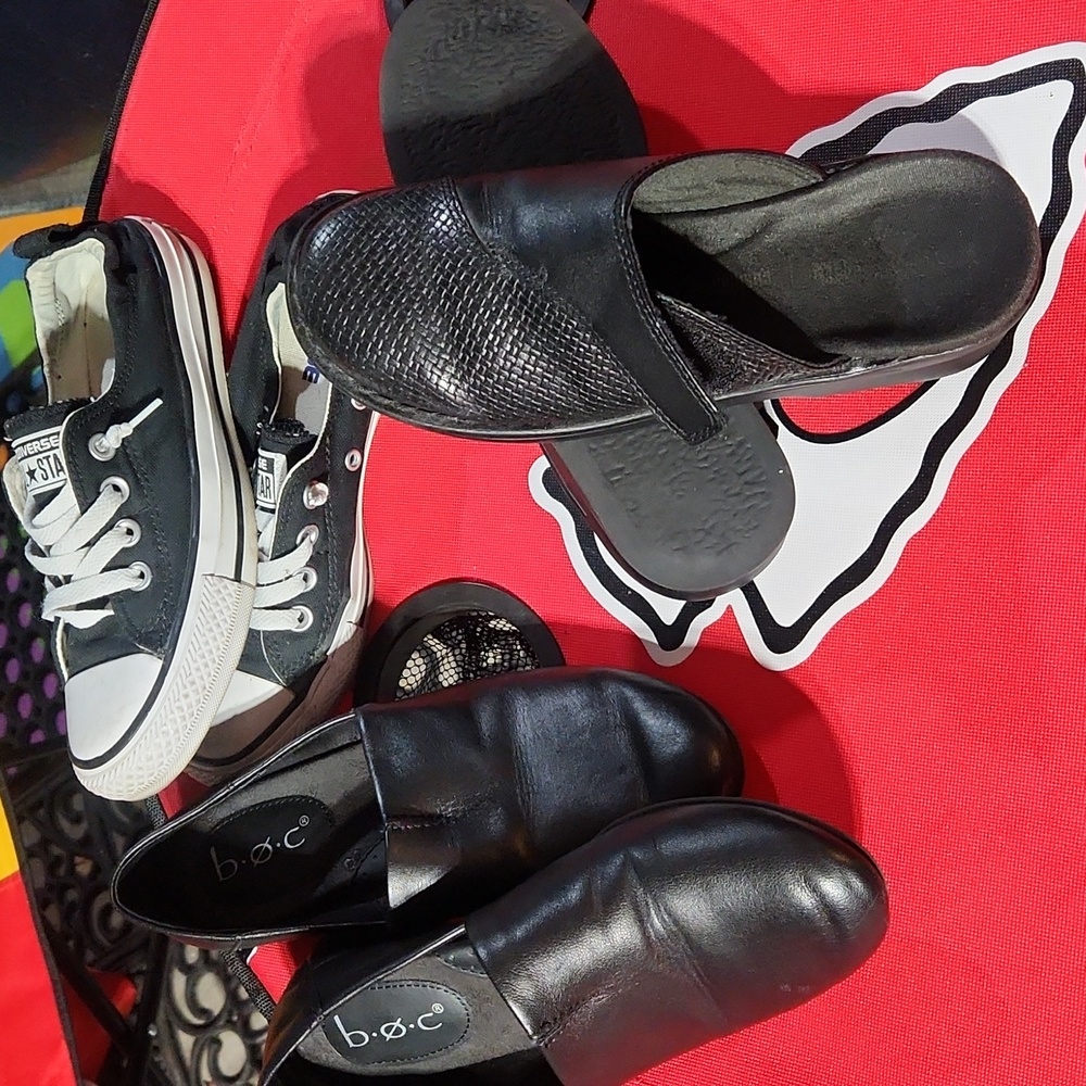 b.o.c Black Leather Slip-On, Clark Leather Loafer Shoes w/ FREE Converse!